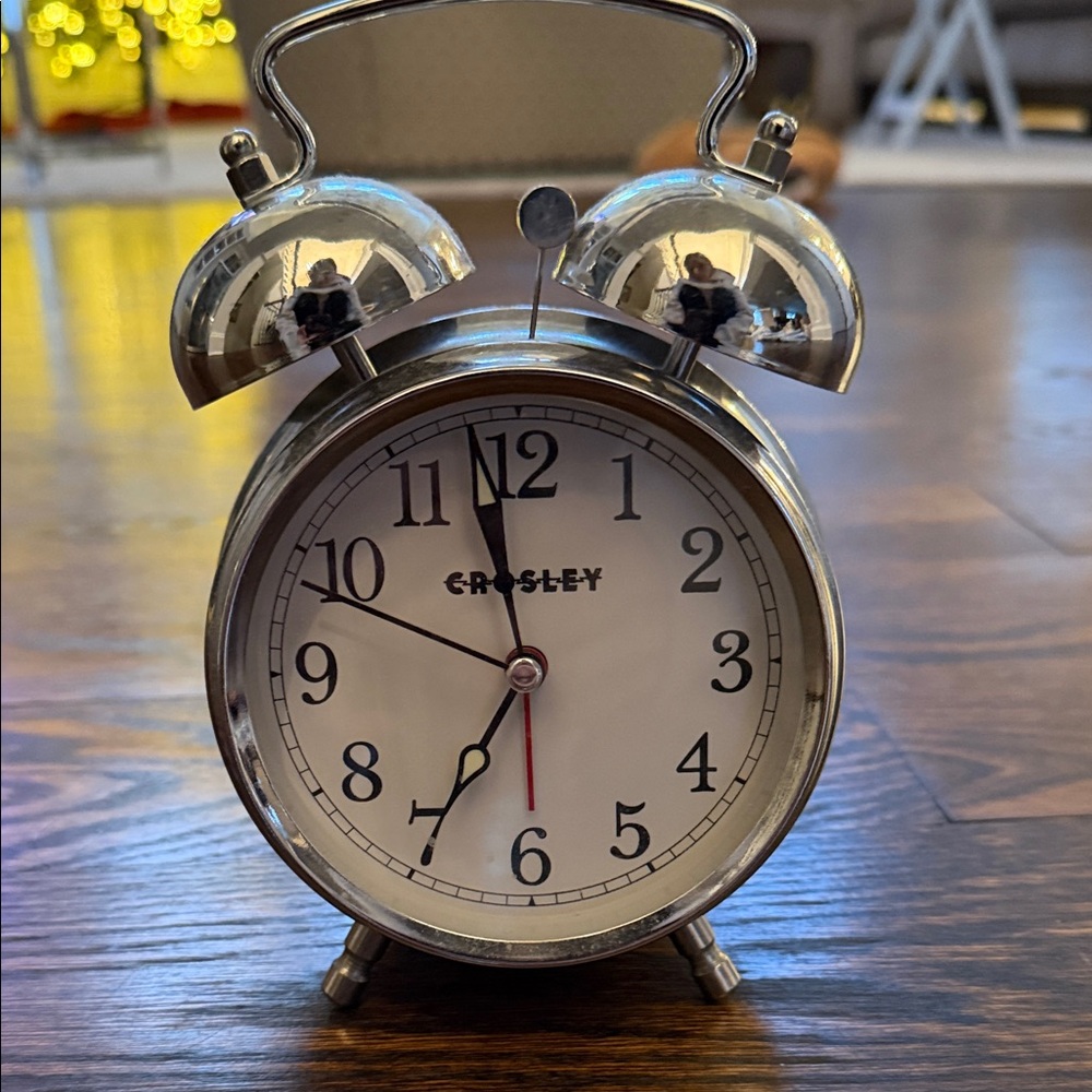 Crosley Chrome Twin Bell Alarm Clock